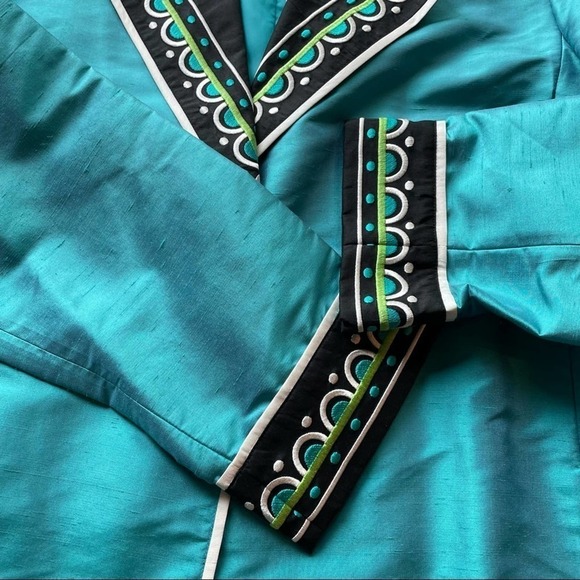 Bob Mackie Qvc Blazer Jacket Blue Size Large Oversized Funky Formal Statement - Picture 7 of 10